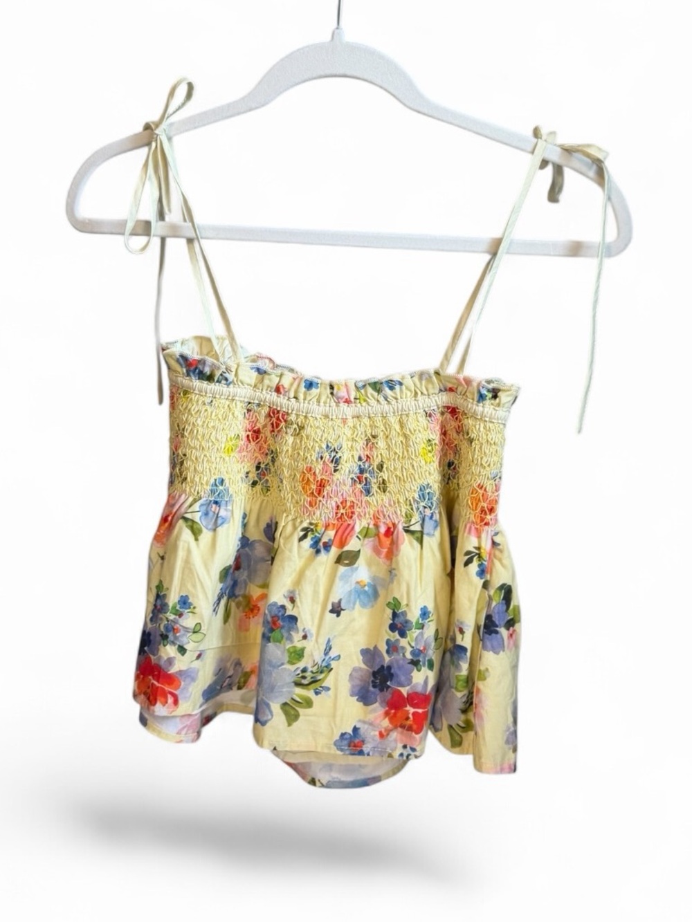Petal & Pup Yellow Floral Smocked Camisole